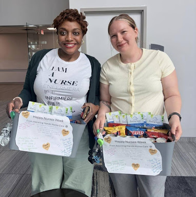 Delivering smiles alongside our Nurses Week baskets at Thrive of Lake County and Warren Barr Buffalo Grove